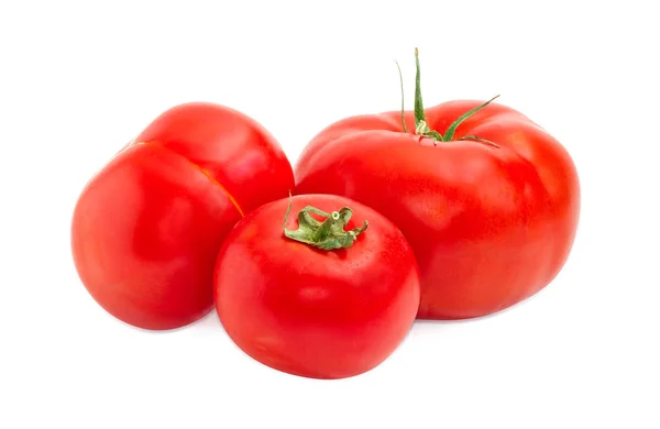 Three ripe red tomatoes closeup — Stock Photo, Image
