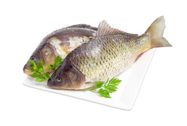 İki farklı carps üzerinde yemek pişirme için hazırlanan