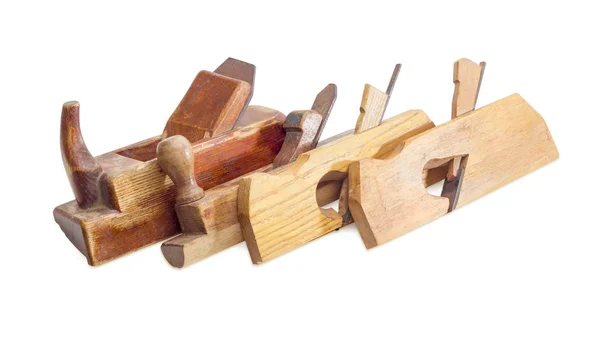 Diverse oude houten hand vliegtuigen verschillende doeleinden — Stockfoto