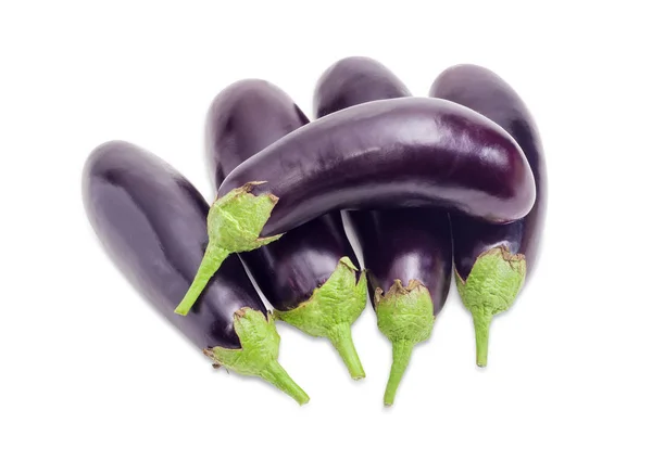 Verse aubergines op een witte achtergrond — Stockfoto