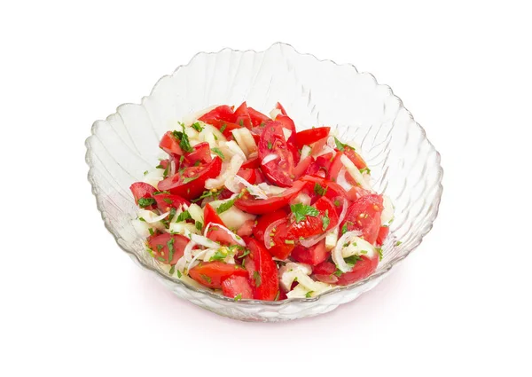 Salát z rajčat, papriky a cibule — Stock fotografie