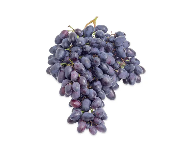 Agrupamento de uvas azuis sobre um fundo branco — Fotografia de Stock