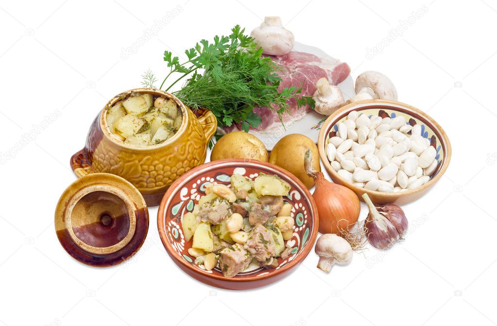 Dish Chanakhi and ingredients for its preparation