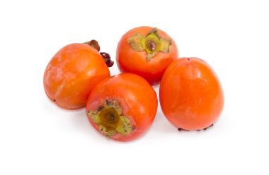 Several persimmons on a white background clipart