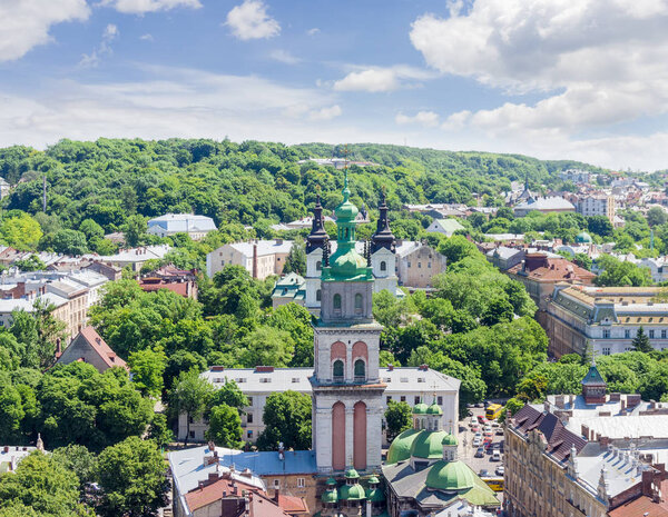 Korniakt Tower from city town hall in Lviv, Ukraine