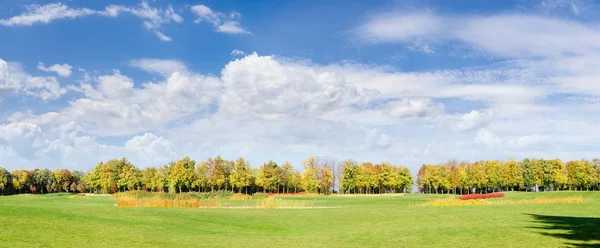 Gran planicie en el parque en el día de otoño — Foto de Stock