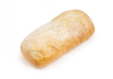 Beyaz bir arka plan üzerinde tüm ciabatta 