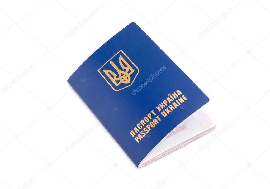 Ukrainian passport on a white background