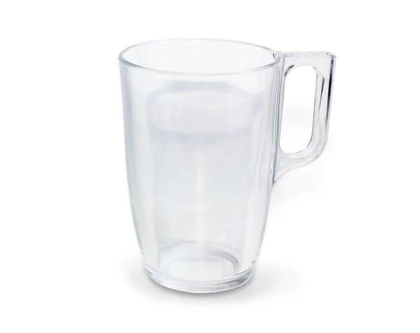Empty glass cup with handle closeup — Stock Photo, Image