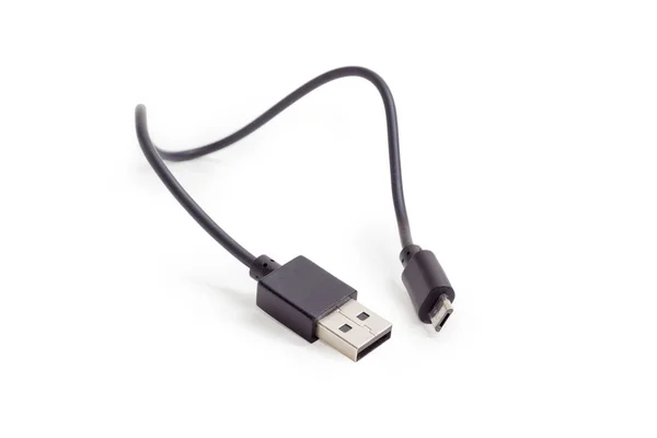 Pluggen-USB- en micro-Usb op de uiteinden van de kabel closeup — Stockfoto