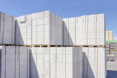 Açık bir ambar autoclaved Gaz beton duvar panelleri