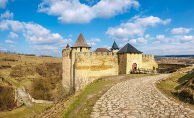 Khotyn fortress from the main entrance, Ukraine  clipart