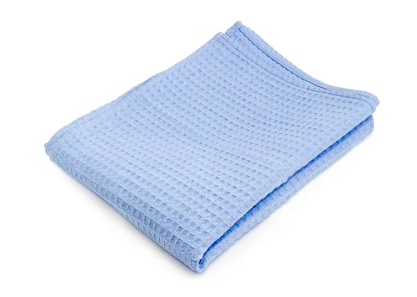 Folded blue waffle towel — Stock Photo, Image