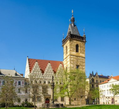 South facade and tower of the New Town Hall, Prague clipart