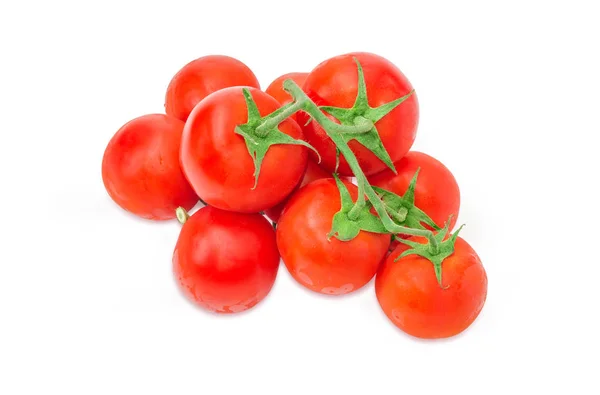 Zweige der reifen roten Tomaten auf weißem Hintergrund — Stockfoto