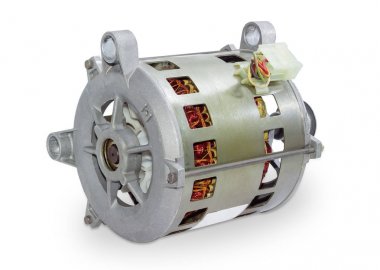 Elektrik motoru beyaz bir arka plan üzerinde ev aletleri için