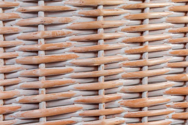 Tło drewnianego wikliny kosz na pranie, fragment zbliżenie — Zdjęcie stockowe