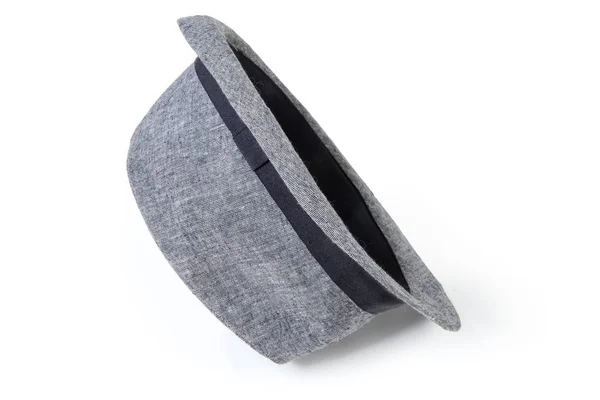 Cotton men's hat lies on side on white background — Stock Photo, Image