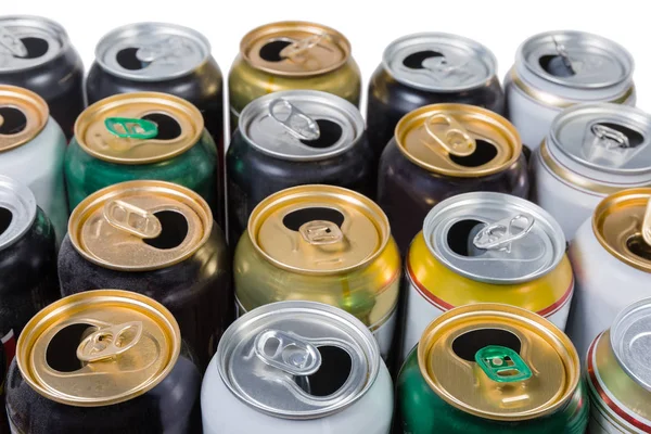 使用されるオープン飲料缶、選択的焦点の断片 — ストック写真