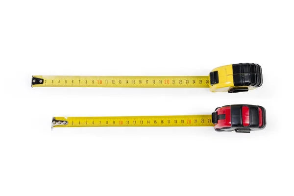 Two self-retracting tape measure with metric scales — Stock Photo, Image