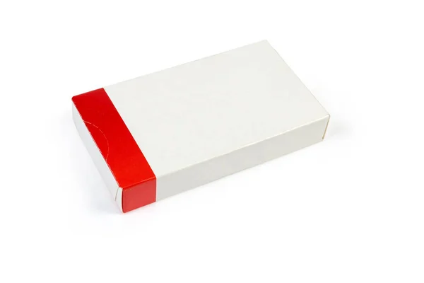 Упаковка Картонной Коробки Лекарственными Средствами Белом Фоне — стоковое фото