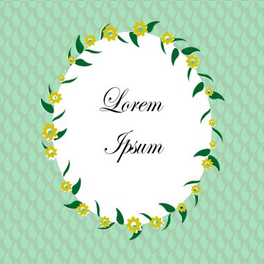 yaprak ve çiçek ile çerçeve