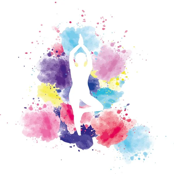 Yoga siluet renkler ile