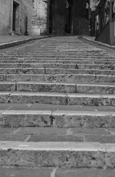 Many steps along a path in a street of Perugia city