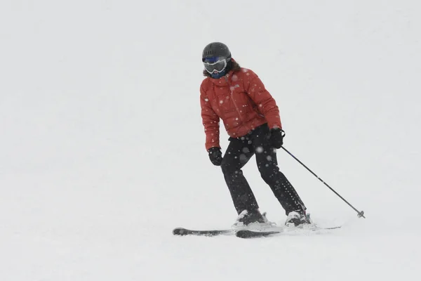 Ski Touristique Sur Montagne Enneigée Whistler Colombie Britannique Canada — Photo