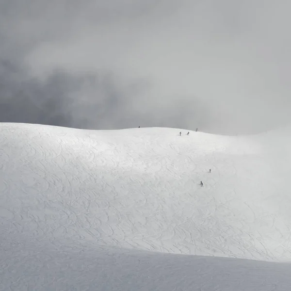 Touristes Snowboard Ski Sur Montagne Enneigée Whistler Colombie Britannique Canada — Photo