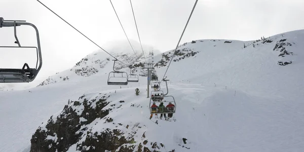 Skidliftarna Över Snö Täckte Berg Whistler British Columbia Kanada — Stockfoto