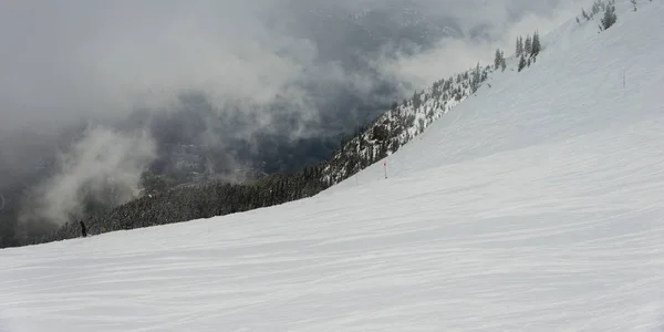 Ski Tracks Snowy Mountain Whistler British Columbia Canada — Stock Photo, Image