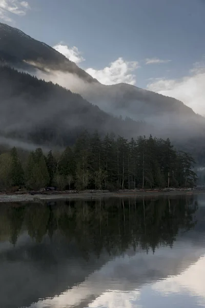 Reflection Trees Water Furry Creek British Columbia Canada — Stock Photo, Image