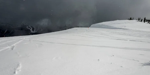 Ski Tracks Snowy Mountain Whistler British Columbia Canada — Stock Photo, Image