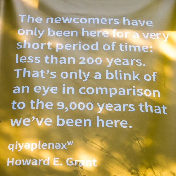 Bilgi işareti, Antropoloji Müzesi, British Columbia Üniversitesi, Vancouver, British Columbia, Kanada