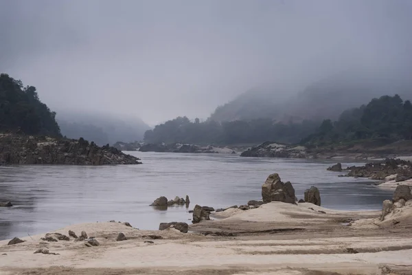 Scenic View River Flowing Mountains River Mekong Oudomxay Province Laos — Stock Photo, Image