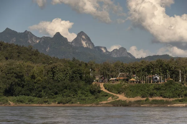 Río Con Cordillera Fondo Río Mekong Provincia Oudomxay Laos — Foto de Stock