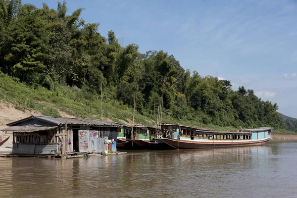 Boten Rivier Mekong Laos — Stockfoto