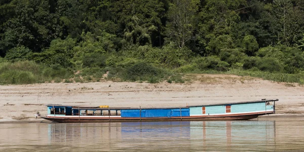 Tekne Nehir Mekong Sainyabuli Province Laos — Stok fotoğraf