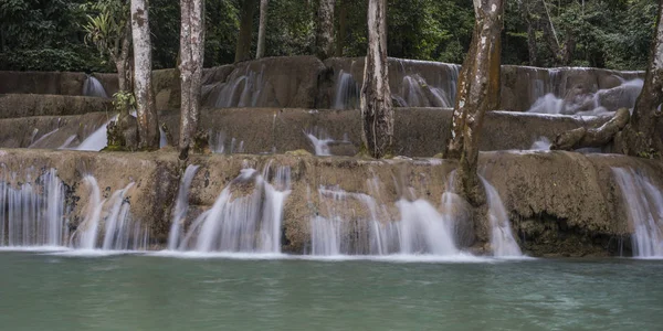 Vista Cascada Cascada Tad Sae Luang Prabang Laos — Foto de Stock