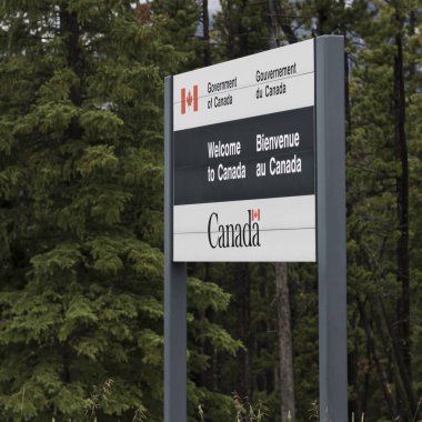 Bilgi işareti ormandaki, Mountain View, Güney Alberta, Alberta, Kanada