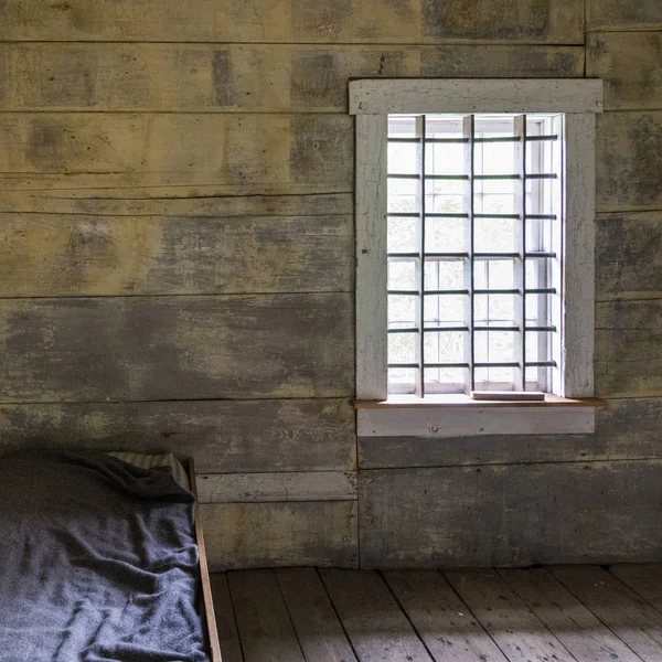Bed Abandoned House Sherbrooke Nova Scotia Canada — Stock Photo, Image