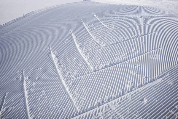 Stopy Sněhu Upravených Tras Lyžařské Střediska Sunshine Ski Resort Národní — Stock fotografie