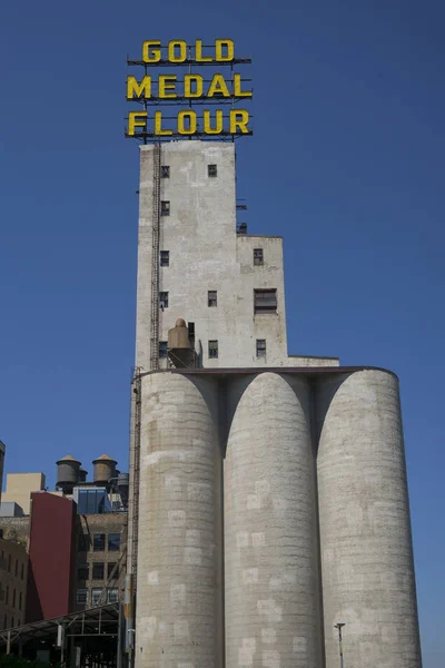 Sinal Farinha Medalha Ouro Museu Cidade Moinho Minneapolis Condado Hennepin — Fotografia de Stock