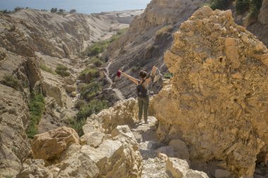 Devam et, Dead Sea Region, İsrail ayakta kız arkadan görünüş