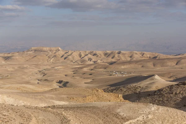 Scenic Udsigt Ørkenen Judæas Ørken Det Døde Hav Region Israel - Stock-foto