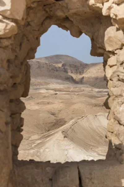 Wüste Von Einem Bogen Aus Gesehen Masada Judische Wüste Region — Stockfoto