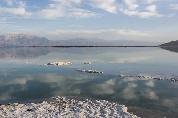 Vista Panorámica Del Lago Sal Mar Muerto Israel — Foto de Stock