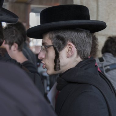 Jewish people at shrine, Jerusalem, Israel clipart