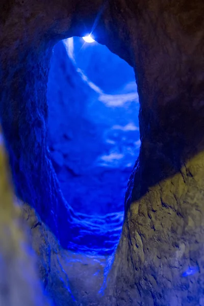 Interiores Cueva Estrecha Jerusalén Israel — Foto de Stock